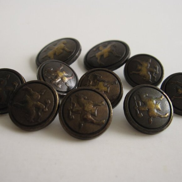 Hart Schaffner & Marx Blazer Replacement Bronze 10 Button Set Knight on Horse - Picture 8 of 8